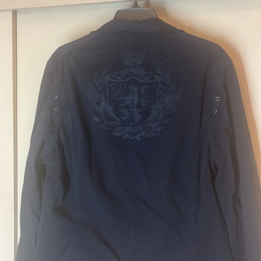 Essentials Navy Blazer with Patch Details reversible men’s large